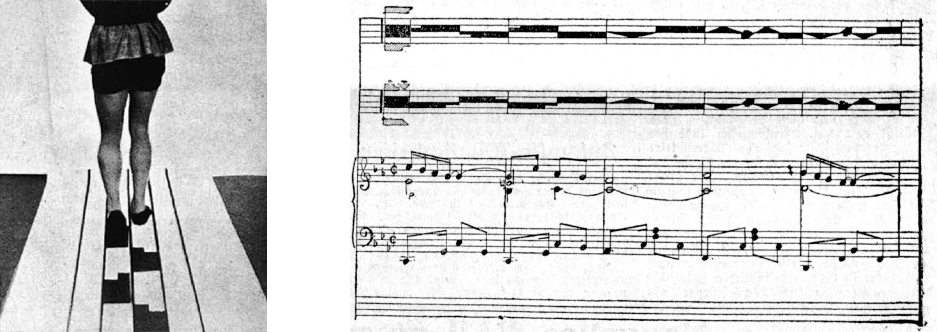 Laban’s “kinetography” is based on the five-line system of musical notation.