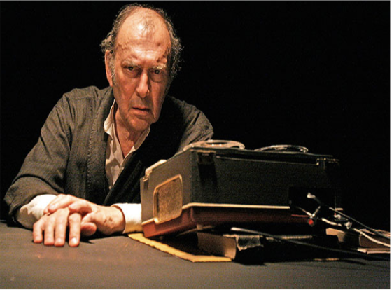 Fig. 14 Krapp and his tape recorder in Samuel Beckett’s Krapp’s Last Tape (1958)